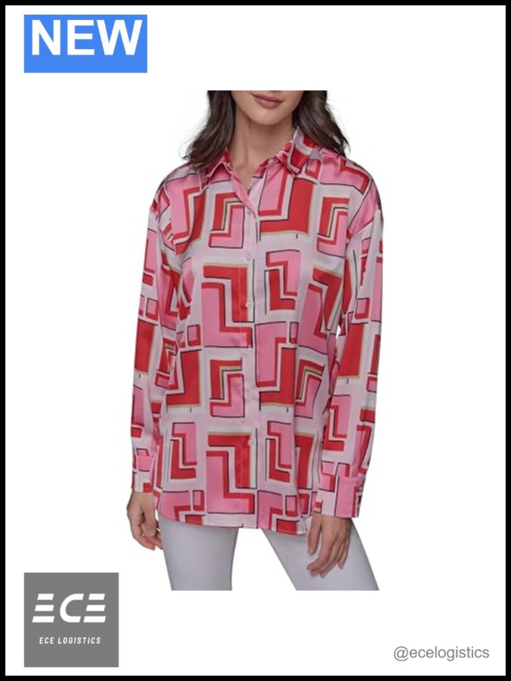 Oversized Button Down Shirt Collared Long Sleeve Classic Fit Blouse